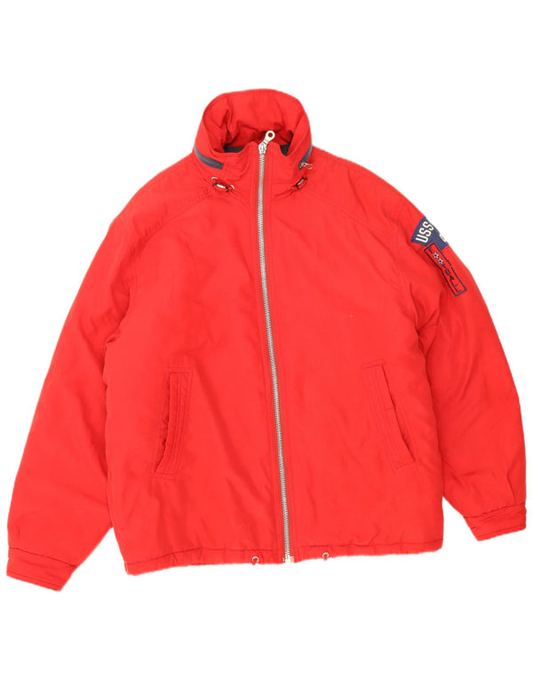 Polbot Chaqueta acolchada holgada para hombre UK 38 Mediano Rojo Poliéster