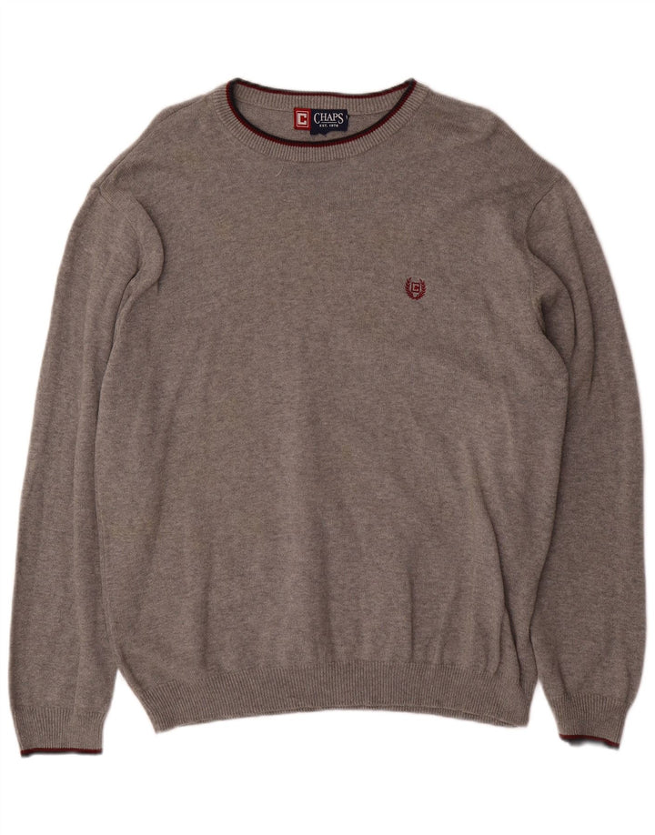 CHAPS Mens Crew Neck Jumper Sweater Large Grey