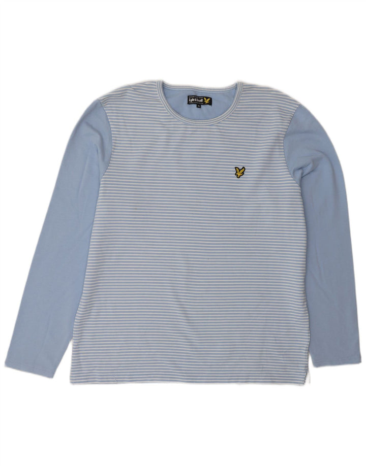 Lyle & Scott Camiseta de manga larga para hombre XL azul a rayas