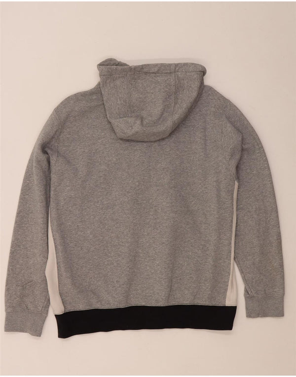 Nike Jersey con capucha y cuello con cremallera para hombre, talla grande, algodón gris color block