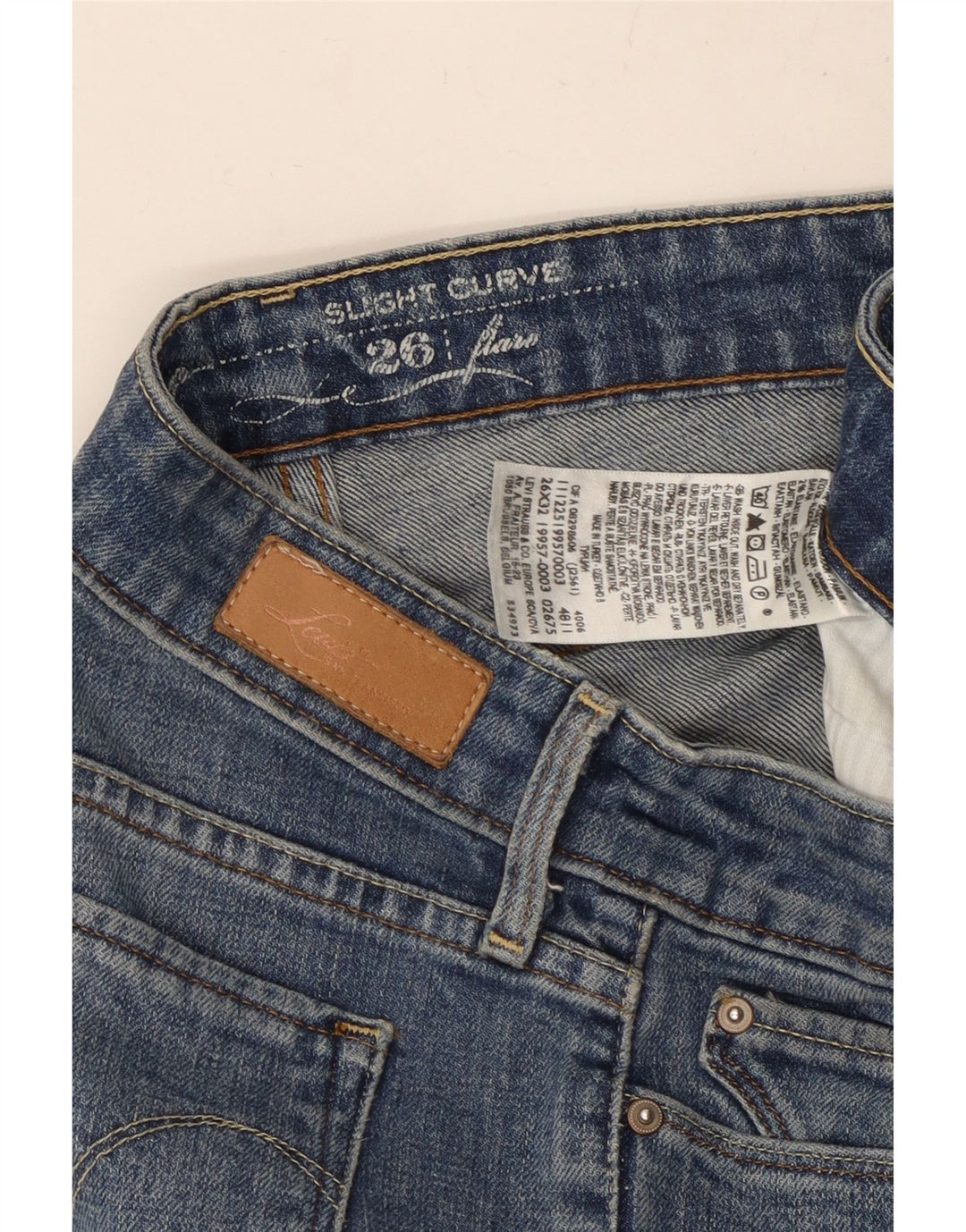 LEVI'S Jeans Bootcut con curva ligera para mujer W26 L32 Algodón azul