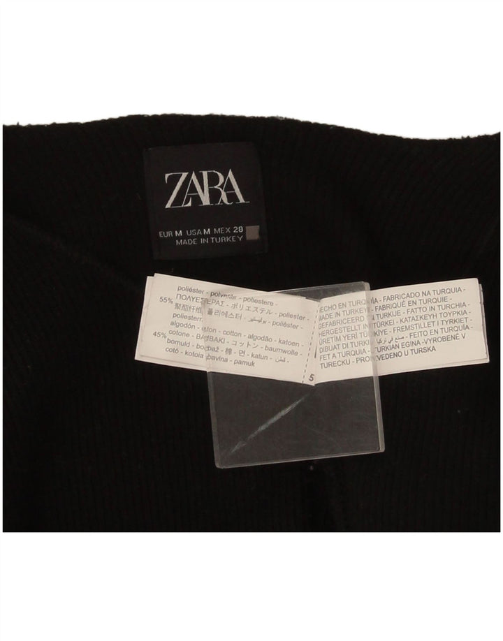 Zara Jersey Bolero de Manga 3/4 para Mujer UK 44 Mediano Poliéster Negro
