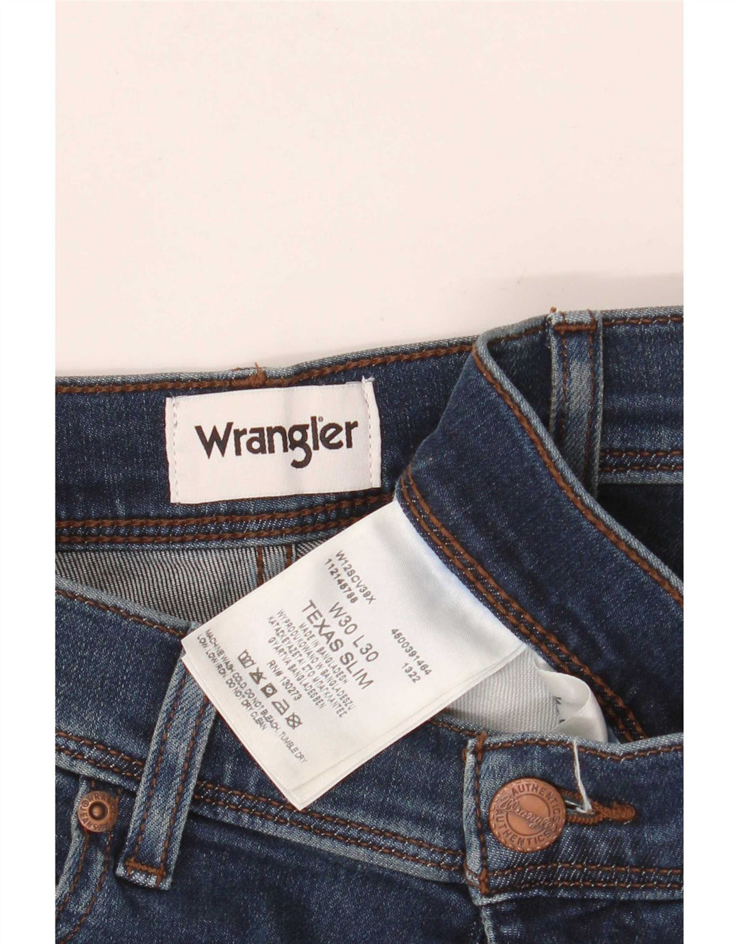 Vaqueros Wrangler Texas Slim para hombre W30 L30 Algodón azul marino