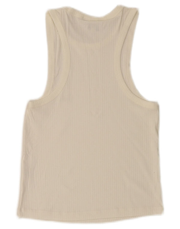 Camiseta sin mangas Lee Crop Slim Fit para mujer UK 8 Small Blanco