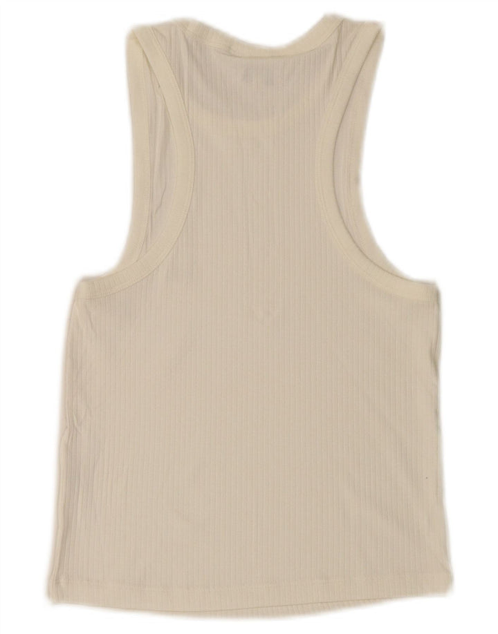 Camiseta sin mangas Lee Crop Slim Fit para mujer UK 8 Small Blanco