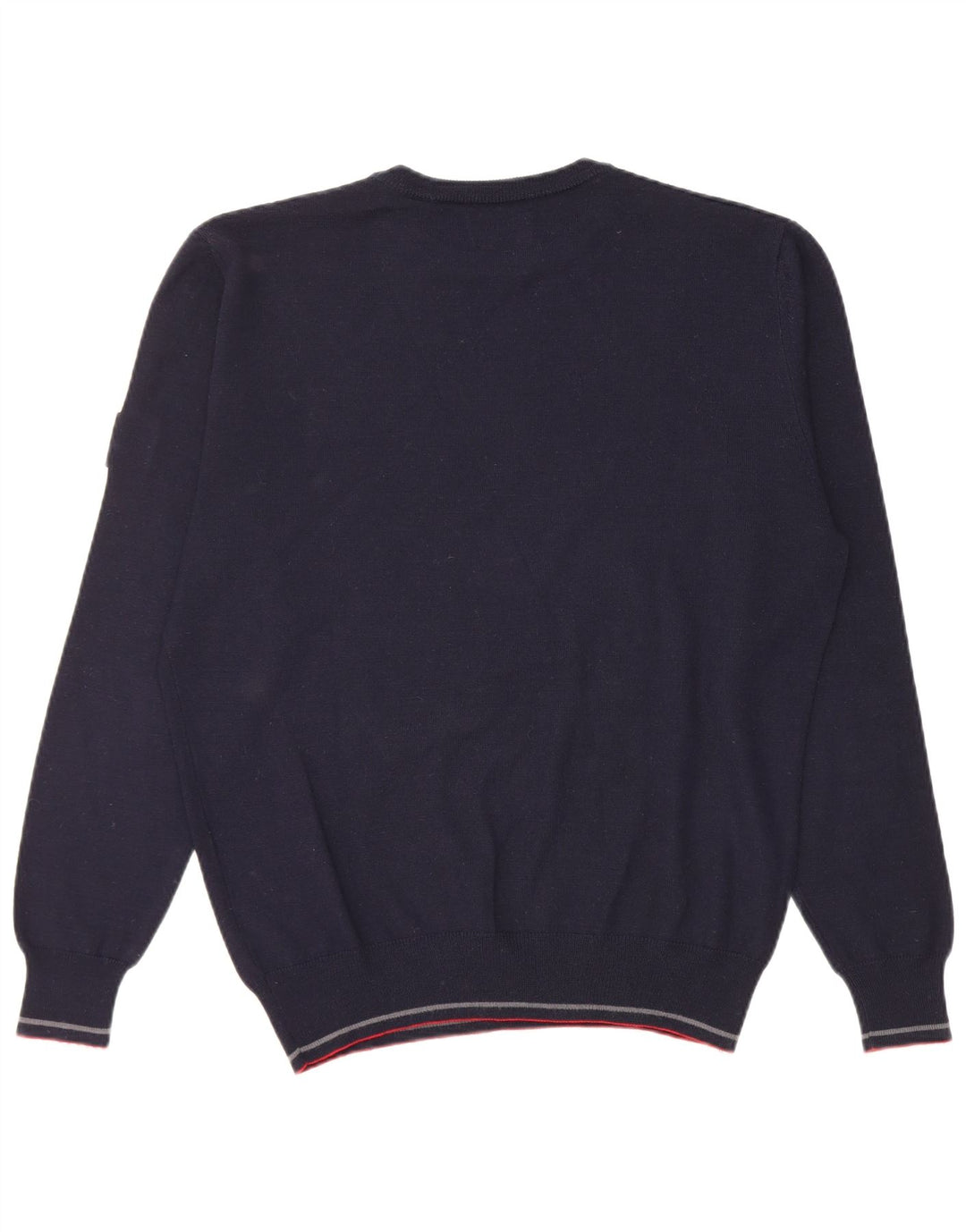 Refrigiwear Suéter tipo jersey con cuello redondo y corte regular para hombre, talla pequeña, azul marino