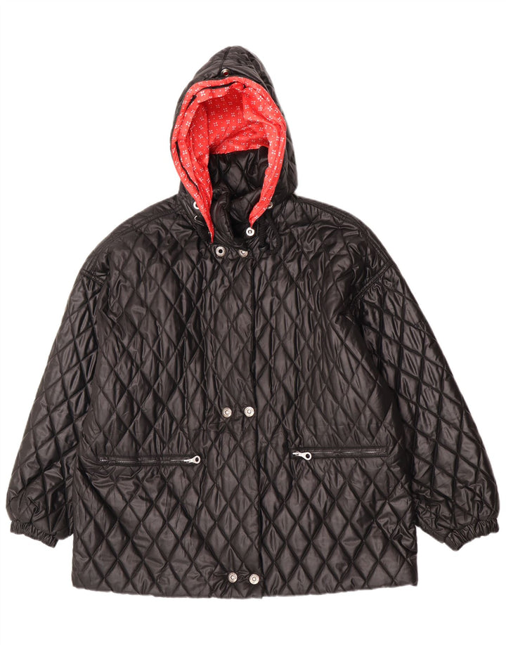 Belfe & Belfe Chaqueta acolchada extragrande con capucha para mujer IT 44 Medium Black