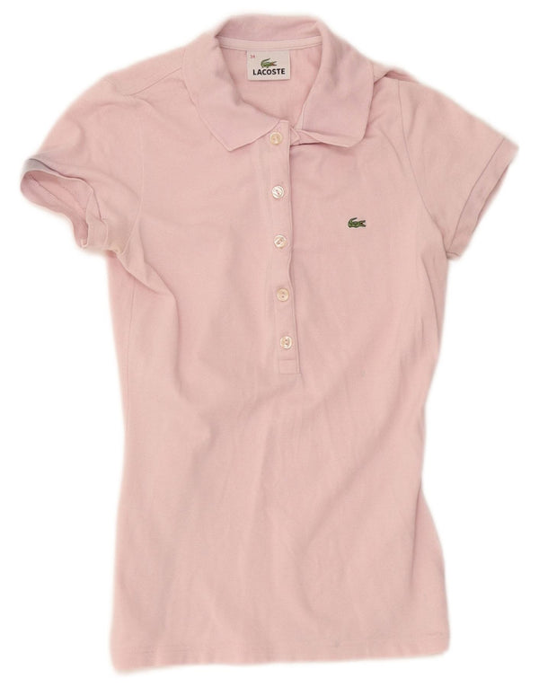 Polo Lacoste Mujer Talla 34 Pequeño Algodón Rosa