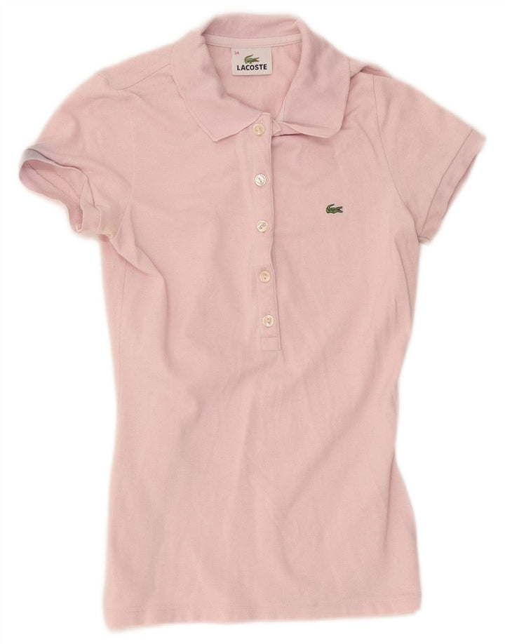 Polo Lacoste Mujer Talla 34 Pequeño Algodón Rosa