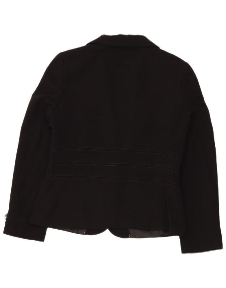Marks & Spencer Chaqueta tipo blazer de 2 botones para mujer UK 44 Poliéster negro mediano