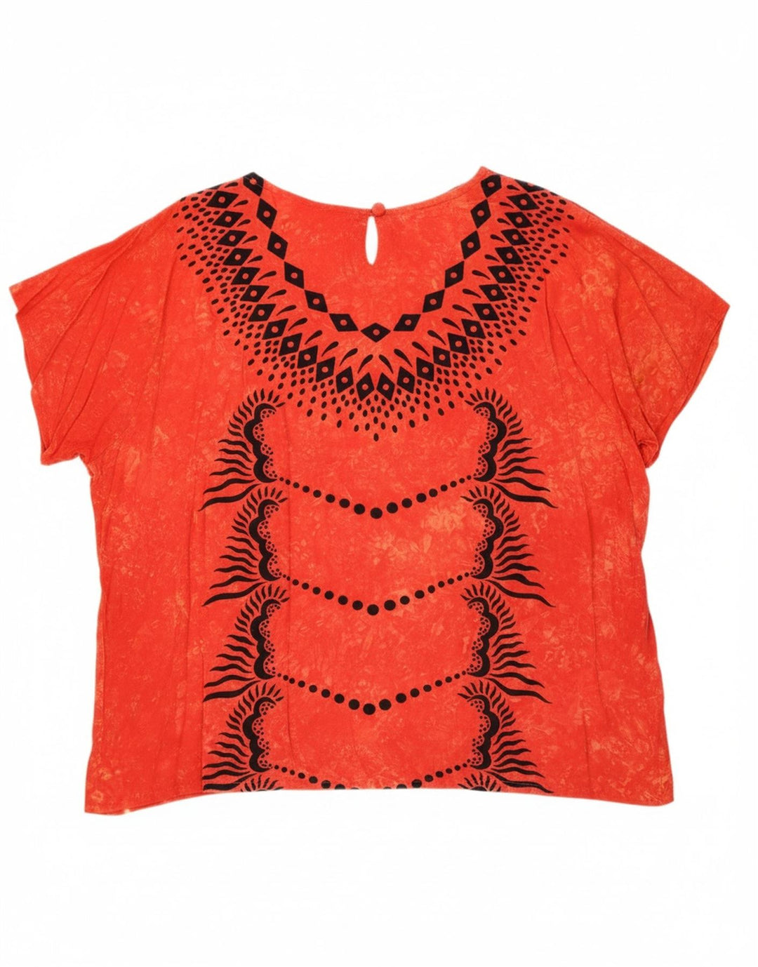 VINTAGE Womens Blouse Top UK 20 2XL Red Geometric