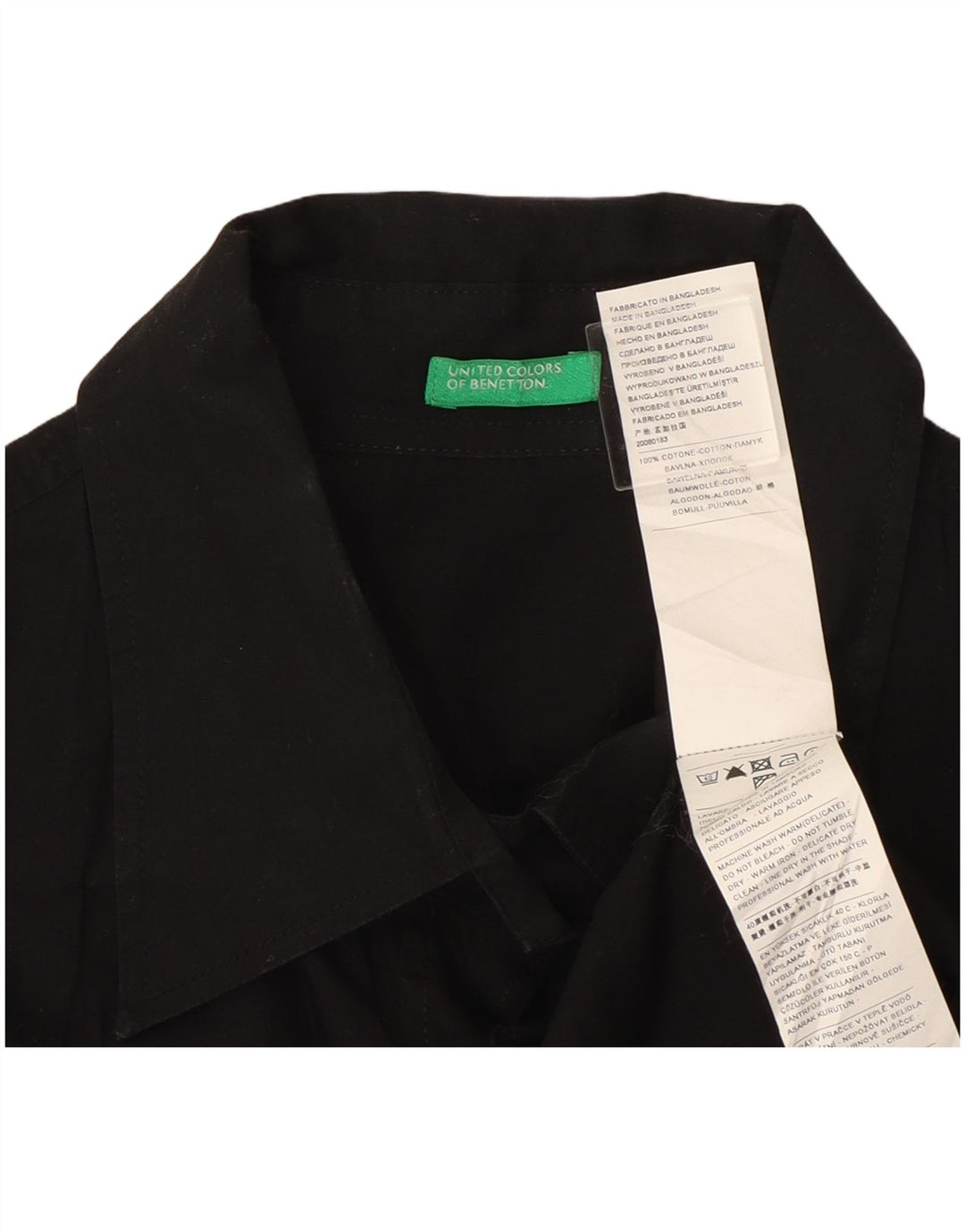 Camisa Benetton Mujer ES 42 Mediano Negro Algodón