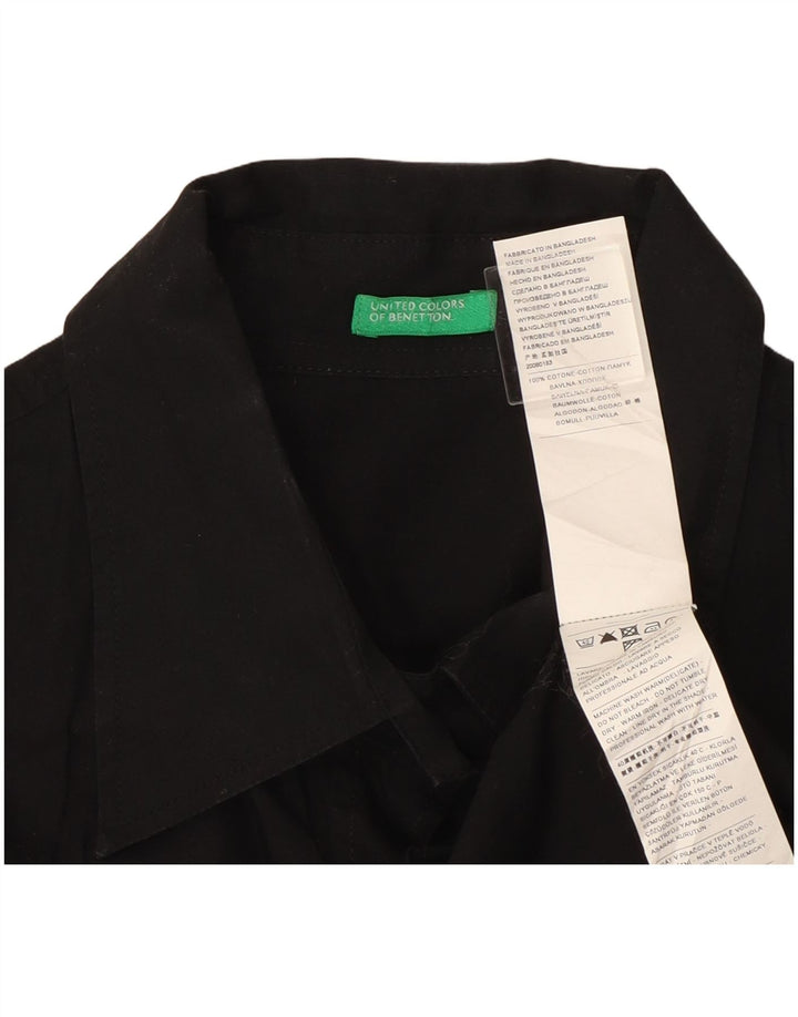 Camisa Benetton Mujer ES 42 Mediano Negro Algodón