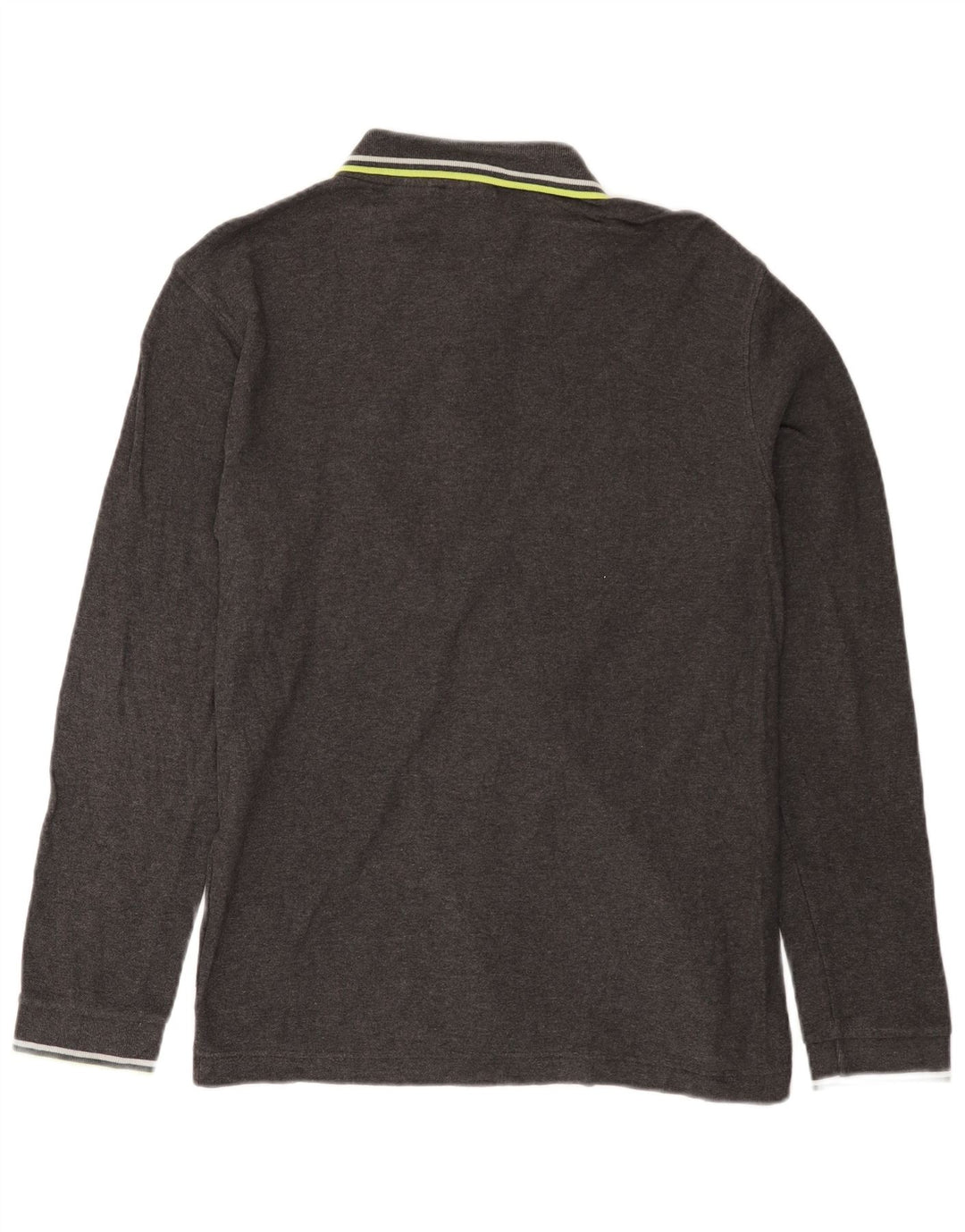 Fila Polo De Manga Larga Para Hombre De Algodón Gris Medio