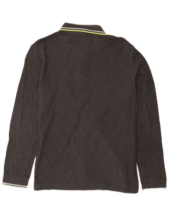 Fila Polo De Manga Larga Para Hombre De Algodón Gris Medio
