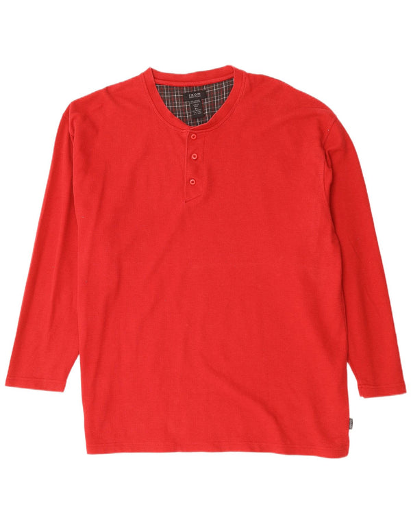 IZOD Ropa de Dormir para Hombre Top Manga Larga XL Algodón Rojo
