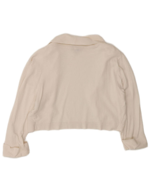 Phase Eight Jersey Bolero Abierto de Manga 3/4 para Mujer UK 40 Viscosa Blanca Mediana