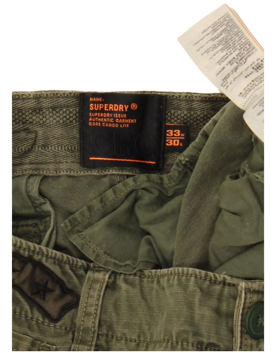 SUPERDRY Pantalones cargo ajustados para hombre W33 L30 Algodón caqui