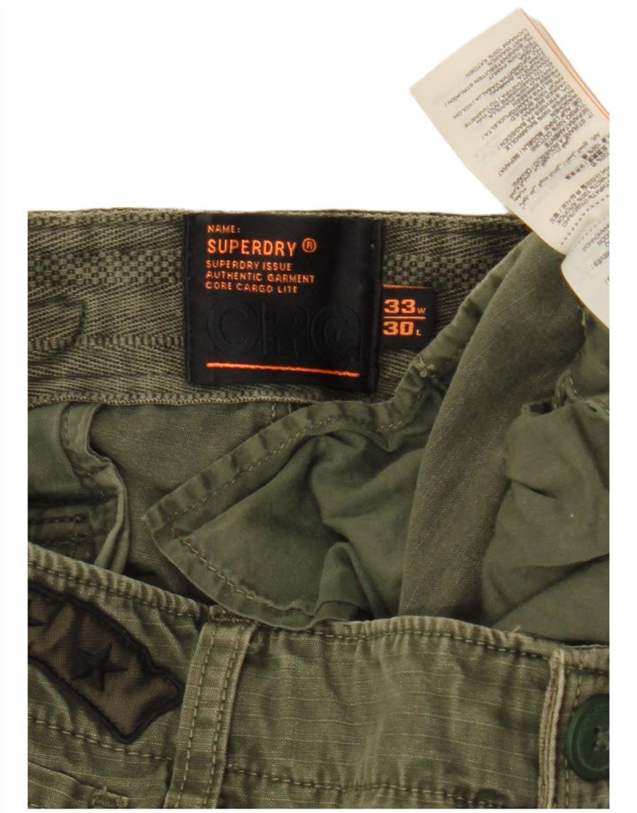 SUPERDRY Pantalones cargo ajustados para hombre W33 L30 Algodón caqui