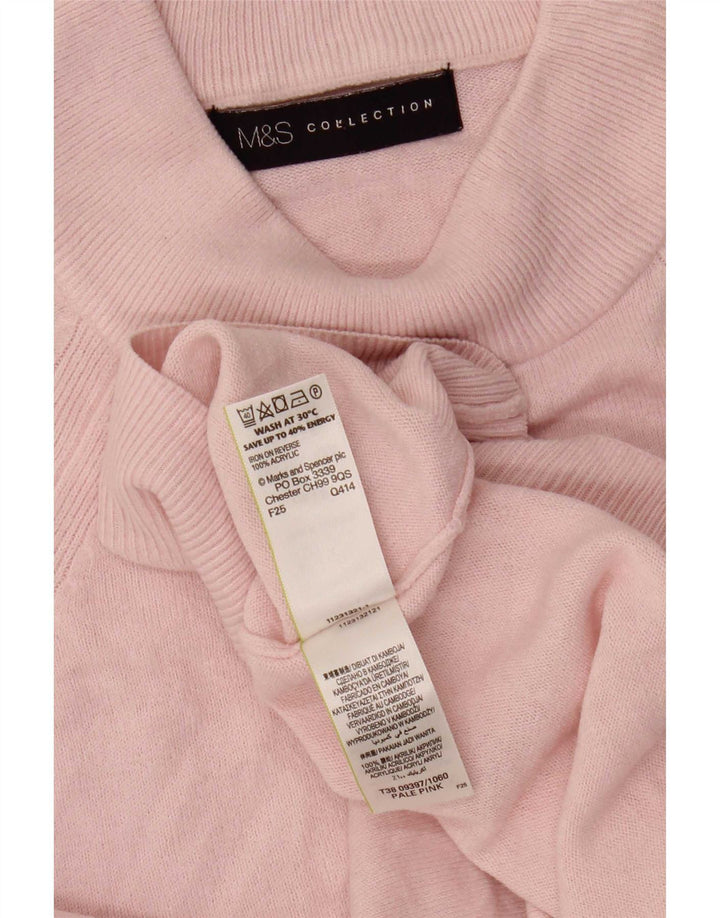 Marks & Spencer Suéter Corto con Cuello Alto para Mujer UK 8 Small Pink