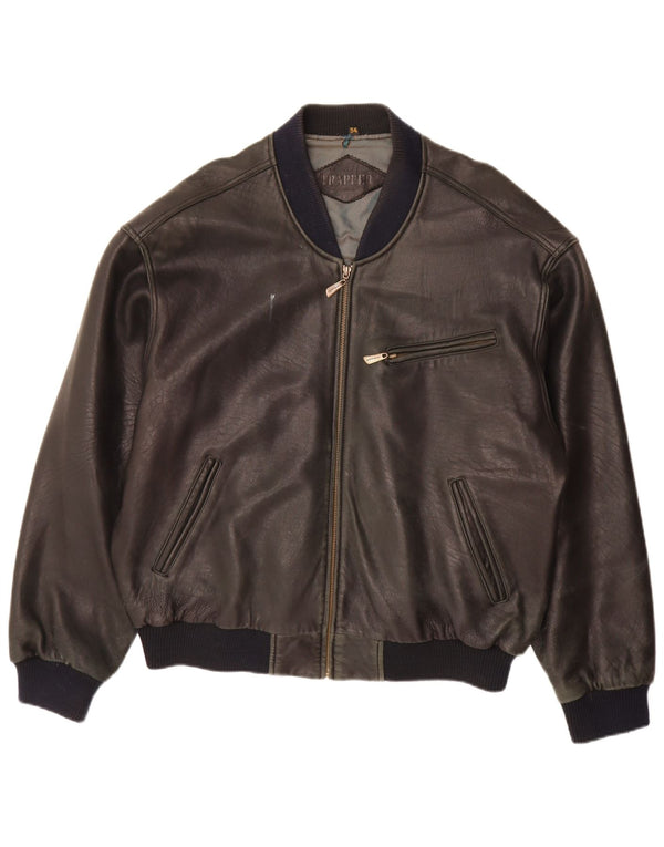 Trapper Chaqueta de cuero para hombre IT 54 2XL Negro