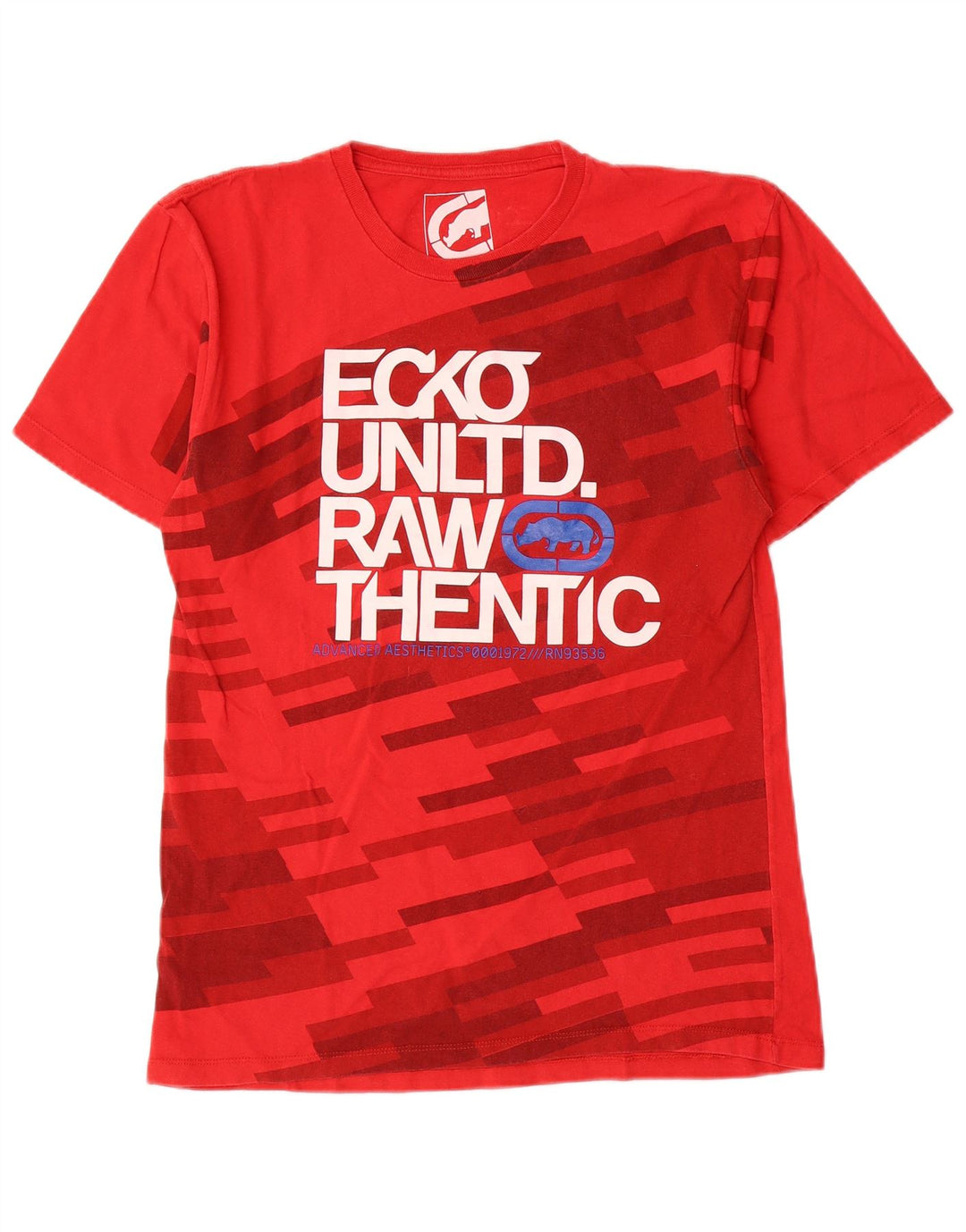 Ecko Unltd Camiseta gráfica para hombre Top pequeño de algodón geométrico rojo