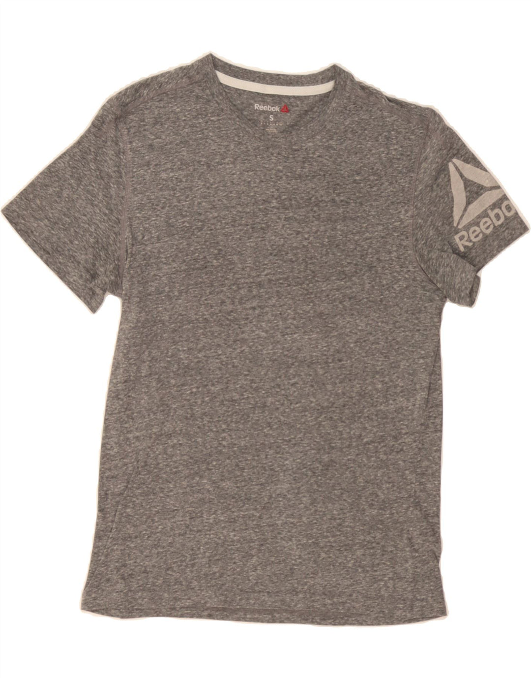 REEBOK Mens Graphic T-Shirt Top Small Grey Flecked Cotton Vintage Reebok and Second-Hand Reebok from Messina Hembry 