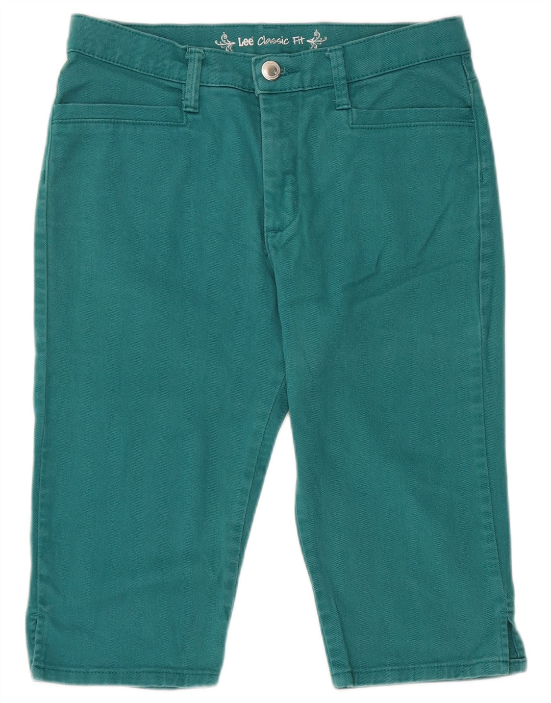 Lee Pantalones cortos de mezclilla de ajuste clásico para mujer US 8 mediano W30 algodón verde