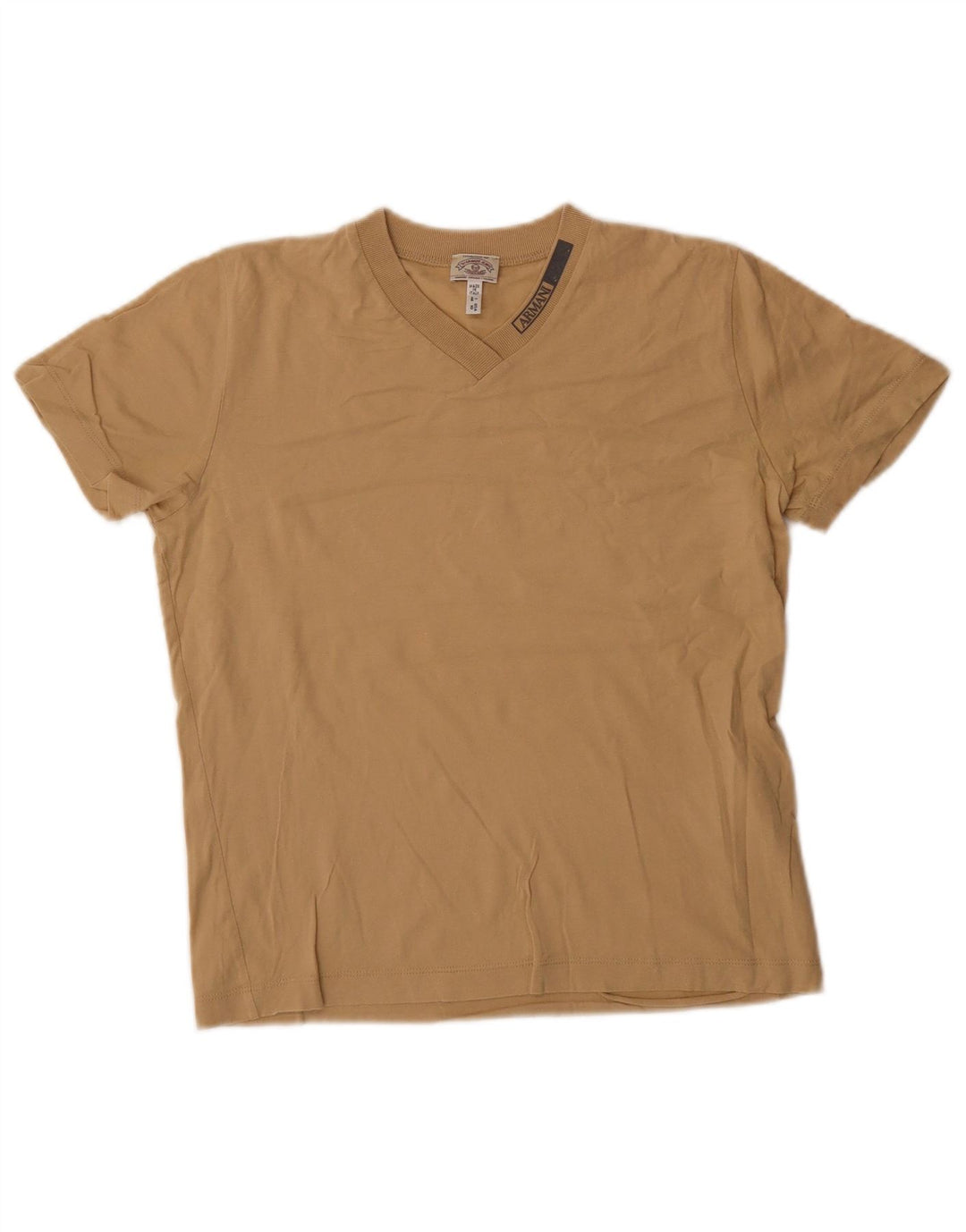 Camiseta Mujer Armani Jeans Top IT 44 Algodón Beige Medio