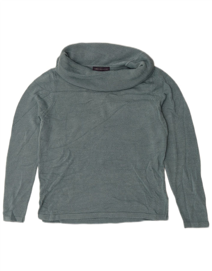 Marks & Spencer Suéter tipo jersey con cuello vuelto para mujer UK 44 Verde medio