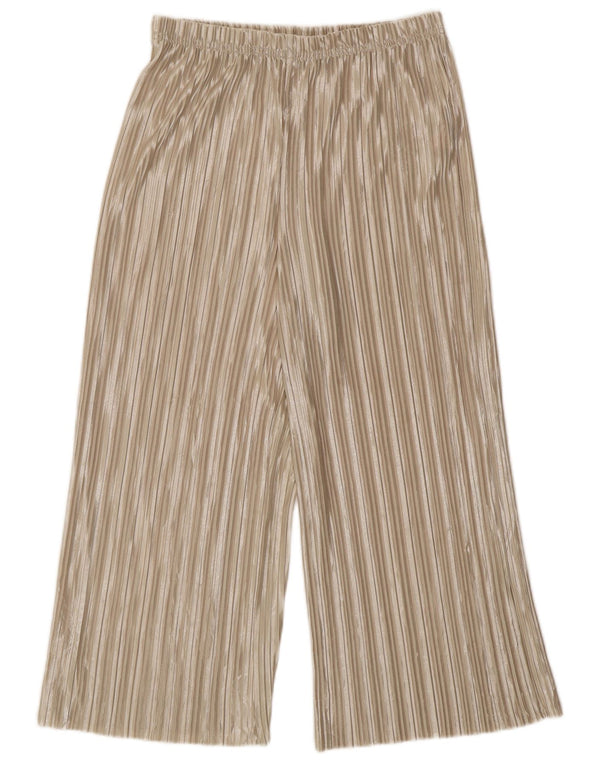 Topshop Pantalones cortos de pierna ancha para mujer UK 10 Small W26 L23 Beige Rayas