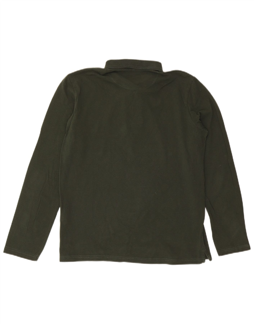 Polo Carrera Regular Fit De Manga Larga Para Hombre Algodón Verde Medio