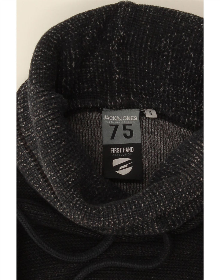 JACK & JONES Jersey con cuello vuelto para hombre, talla pequeña, gris