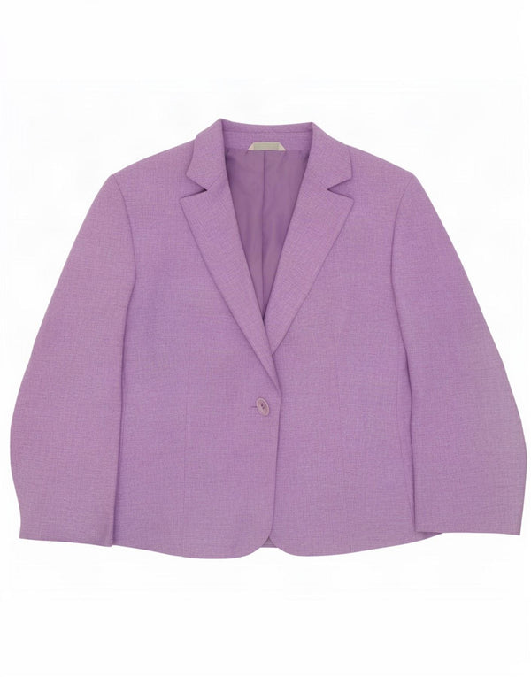 Marks & Spencer Chaqueta tipo blazer estándar con 1 botón para mujer, talla M, color morado