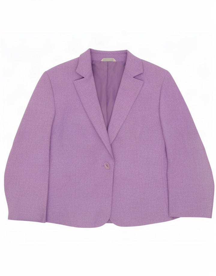 Marks & Spencer Chaqueta tipo blazer estándar con 1 botón para mujer, talla M, color morado