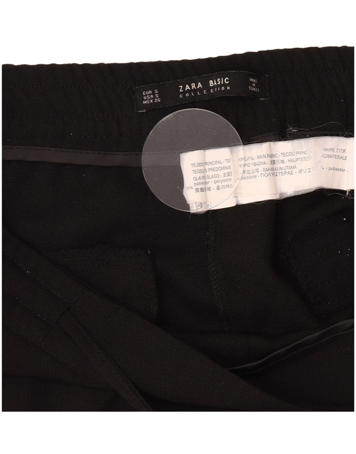 Zara Mujer Pantalón Chino Slim Small W30 L27 Poliéster Negro