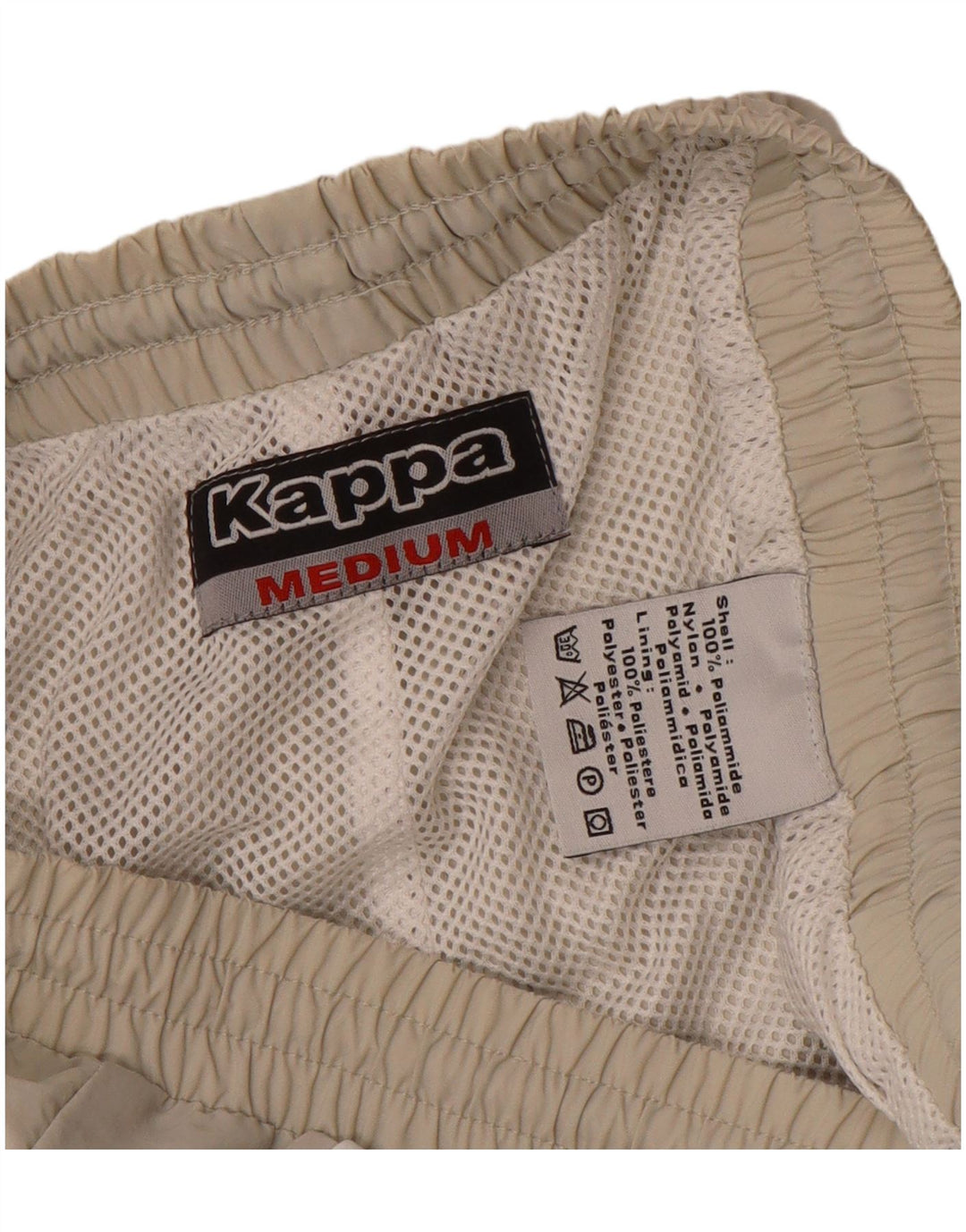 Pantalones De Chándal Kappa Hombre Beige Medio Color Block Poliamida