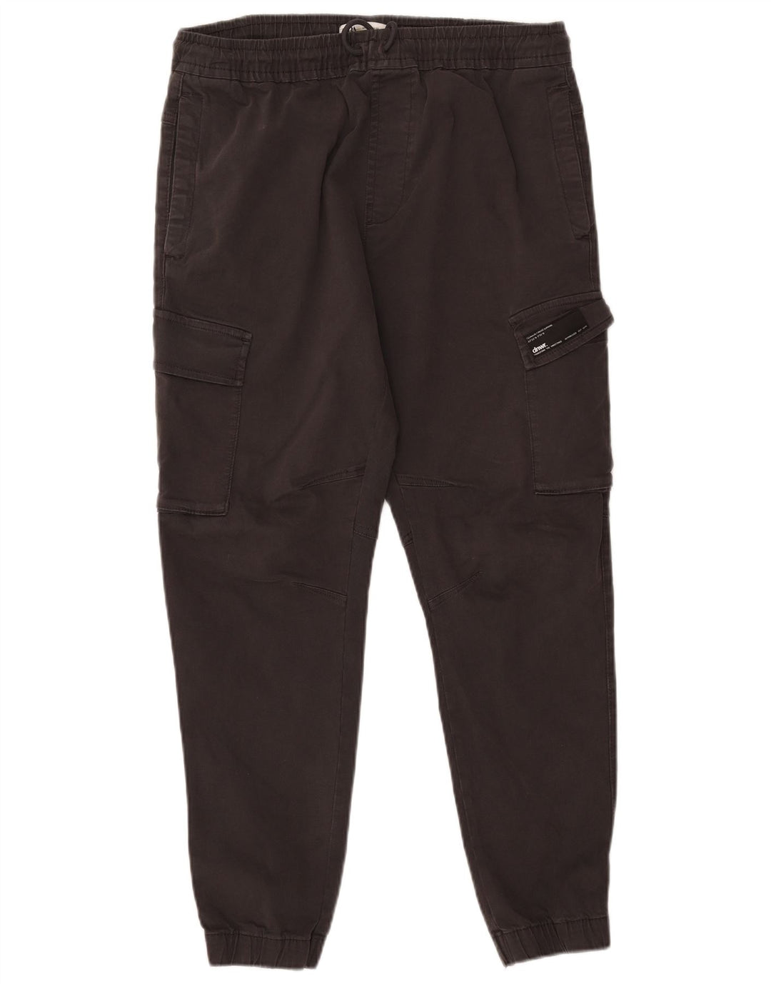 Zara Mens Joggers Cargo Pantalones EU 42 Grande W32 L28 Algodón Negro