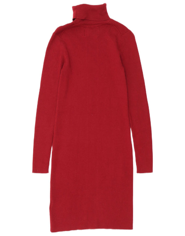 Calvin Klein Jeans Vestido tipo jersey gráfico para mujer UK 6 XS Poliamida burdeos