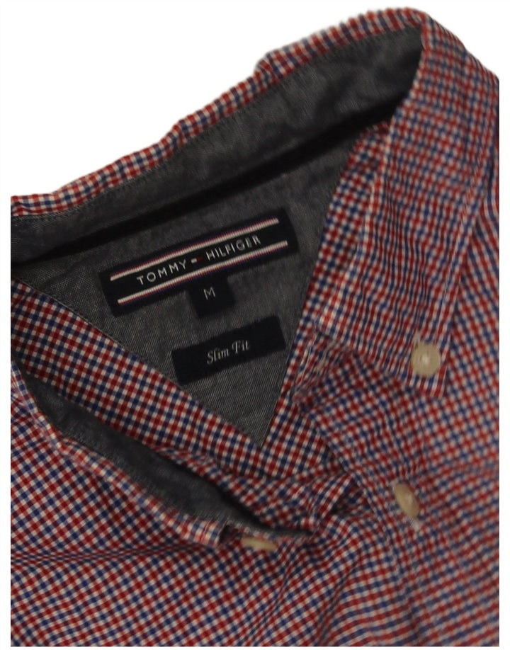 Camisa Tommy Hilfiger de corte slim de algodón a cuadros rojos medianos para hombre