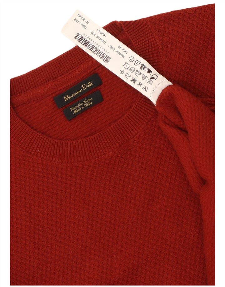 Massimo Dutti Jersey Cuello Redondo Hombre Algodón Burdeos Medio