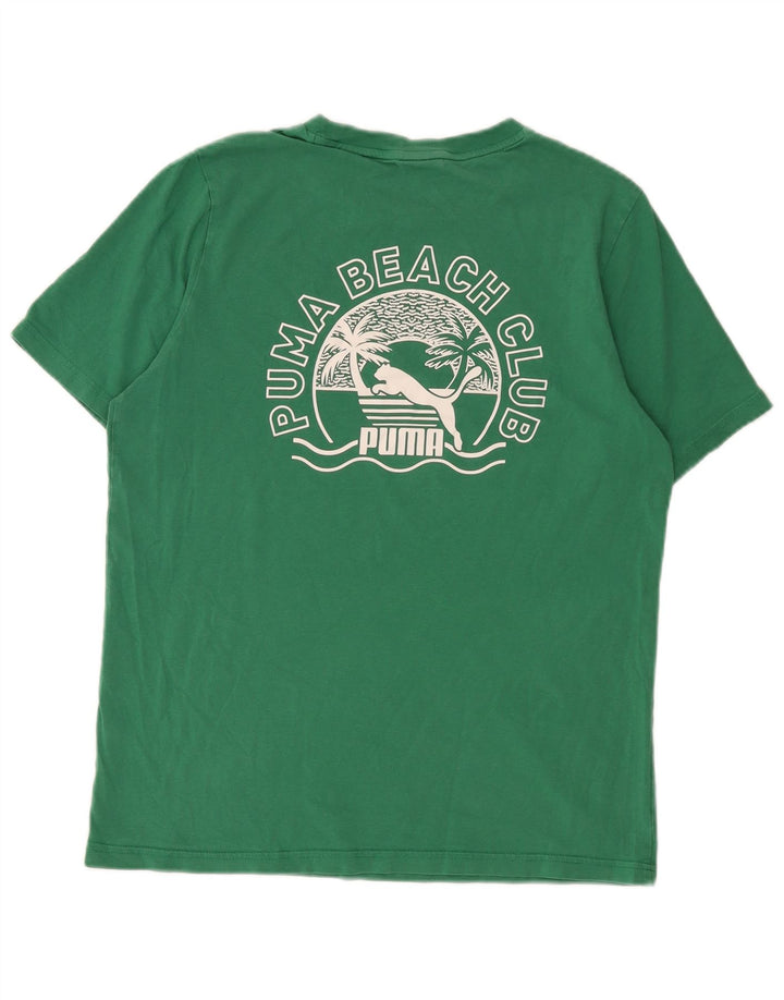 Camiseta Puma Hombre Graphic Top Algodón Verde Medio