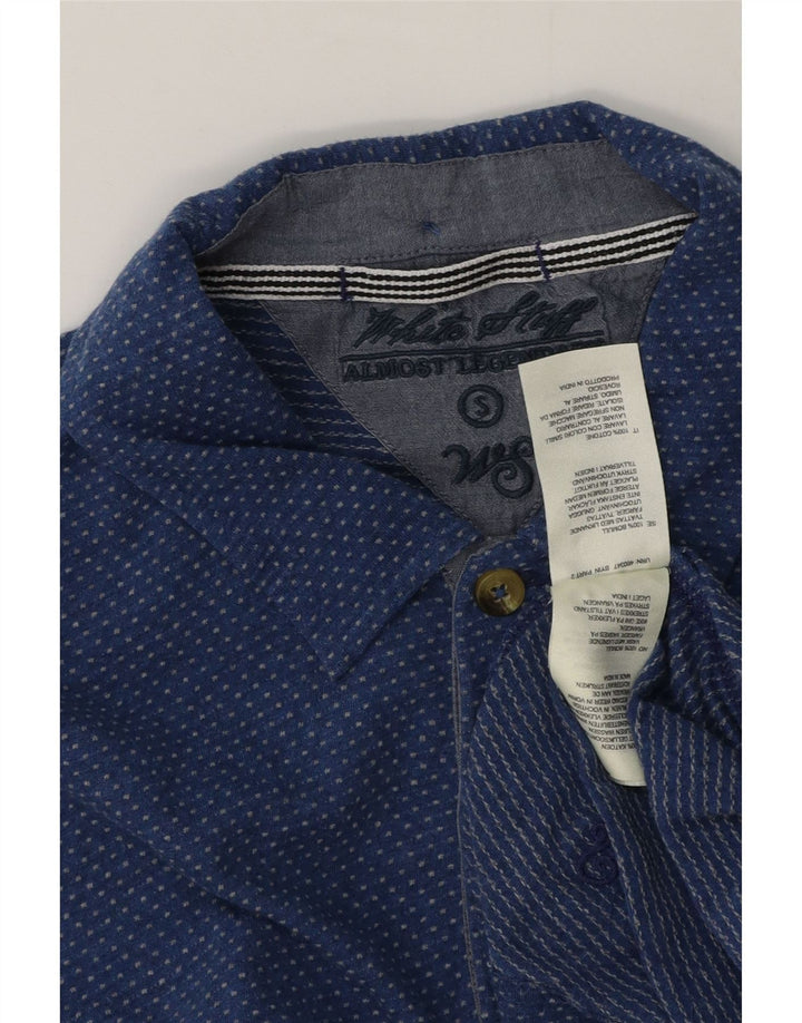 Polo de hombre White Stuff de algodón con lunares azules pequeños