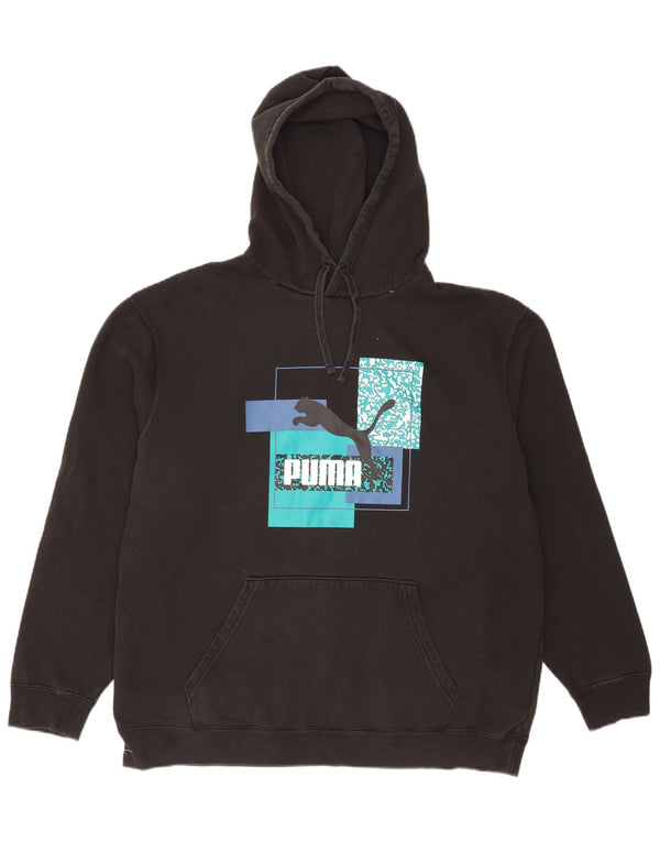 Puma Sudadera con capucha gráfica para hombre XL Algodón negro