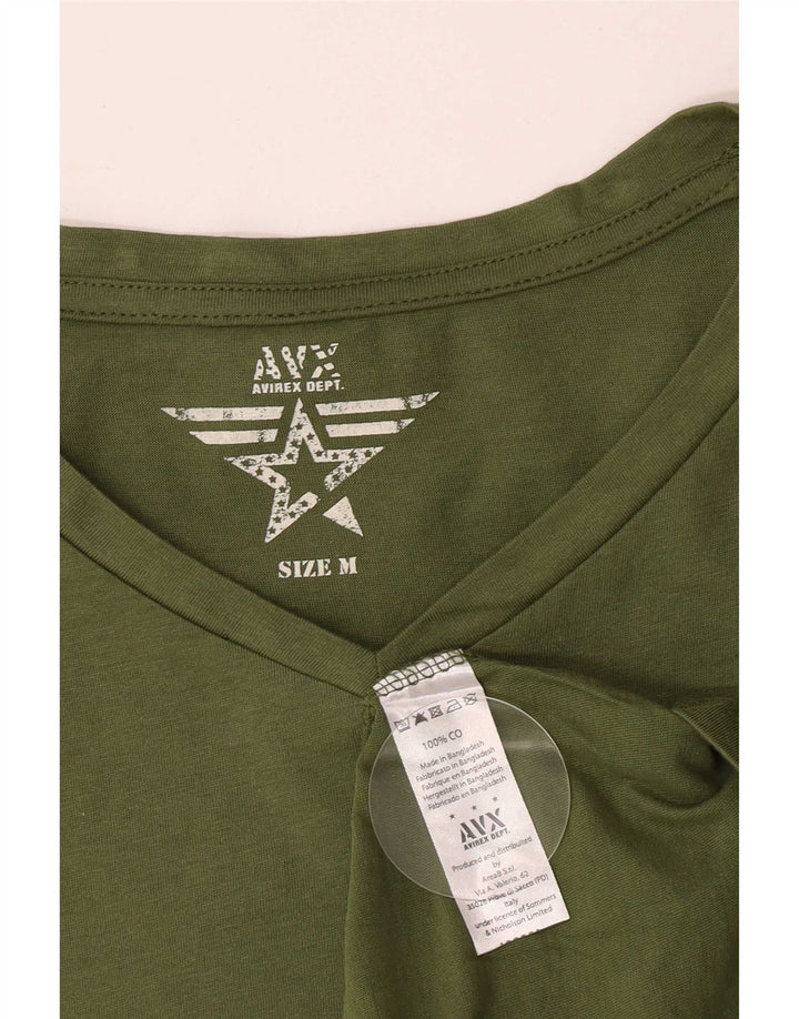 Avirex Camiseta gráfica para hombre Top Medium Khaki Cotton
