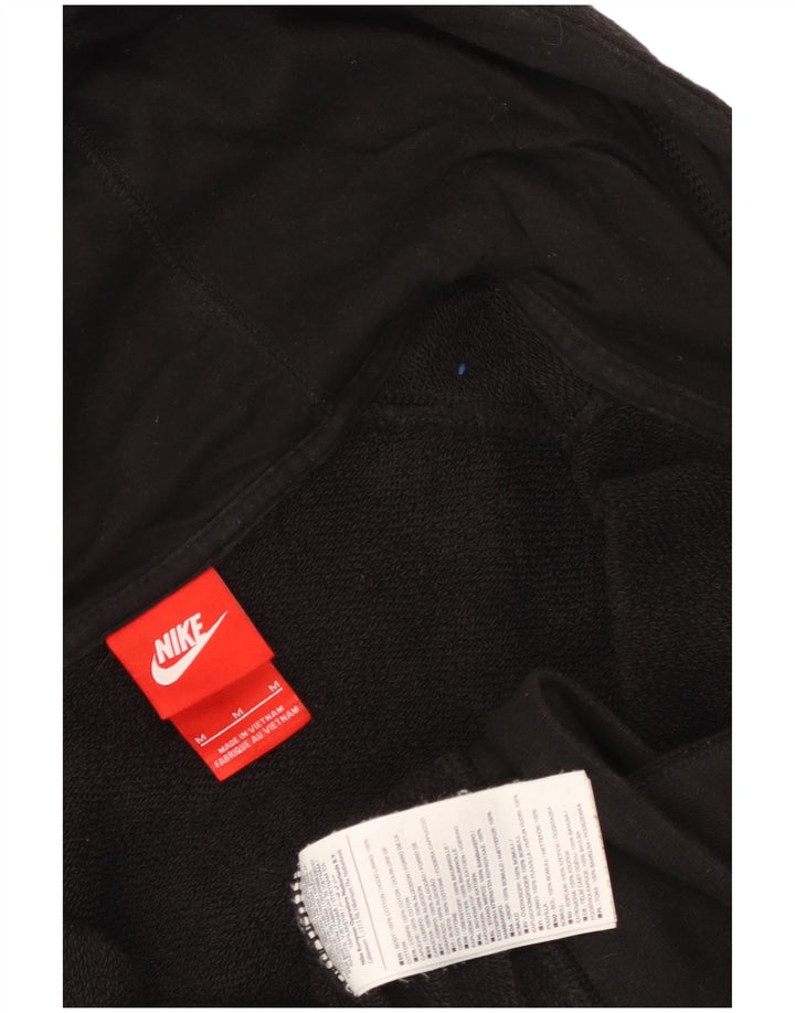 Nike Sudadera con capucha y cremallera gráfica para hombre, algodón negro mediano