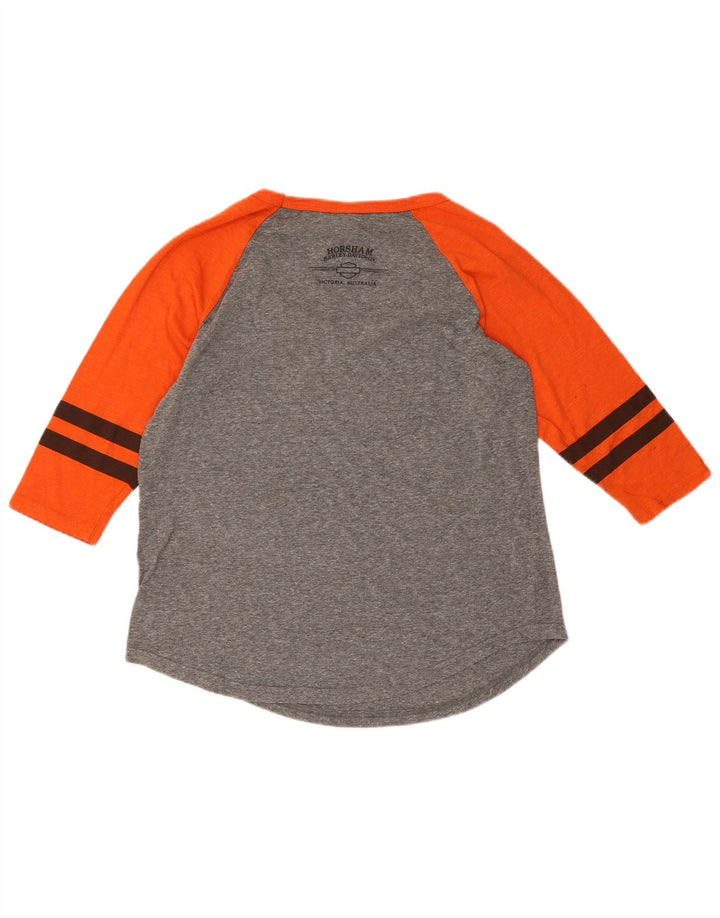 Harley Davidson Top gráfico para mujer manga 3/4 UK 46 Large Grey Colourblock