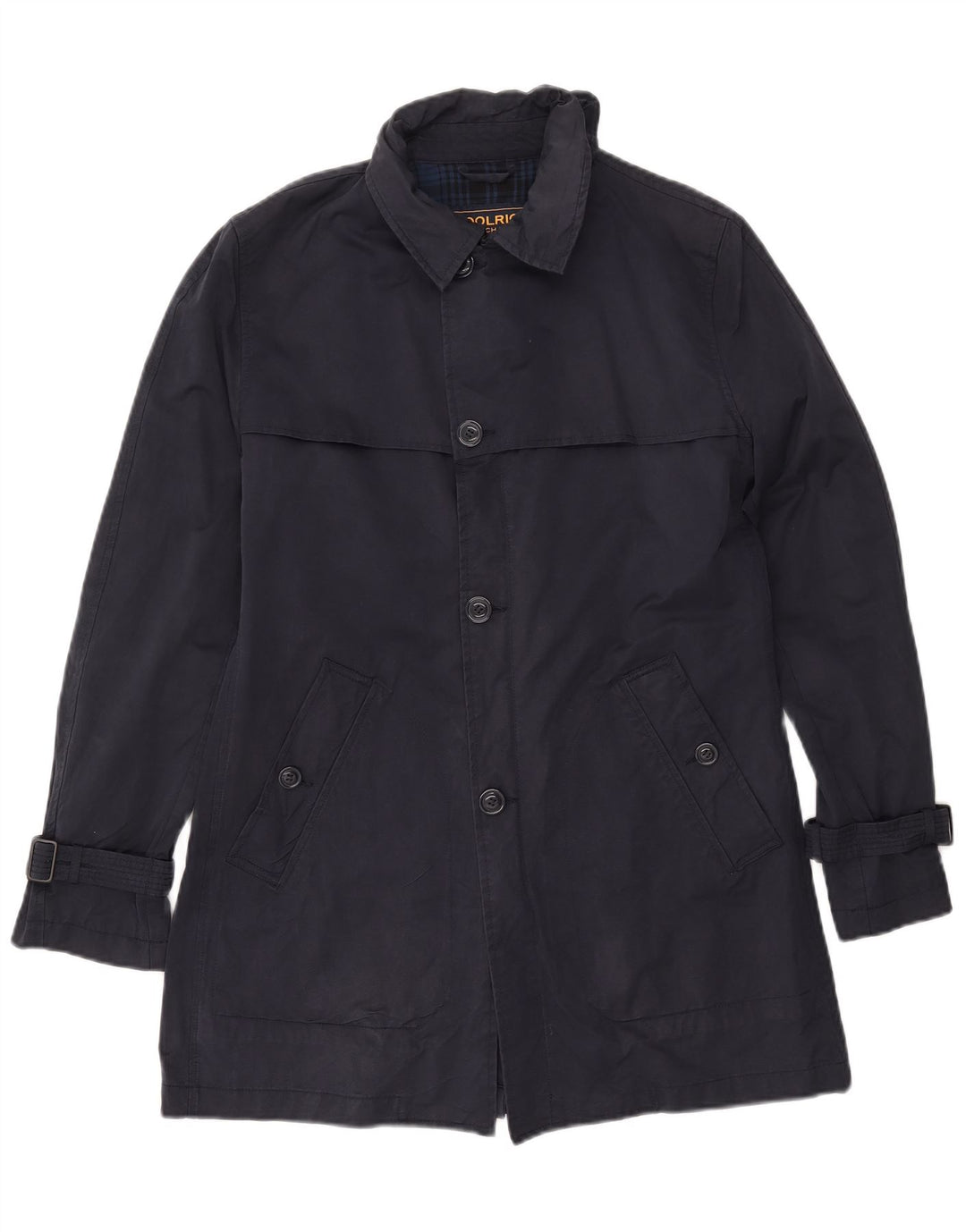 WOOLRICH Gabardina para hombre UK 36 Small Azul marino Algodón