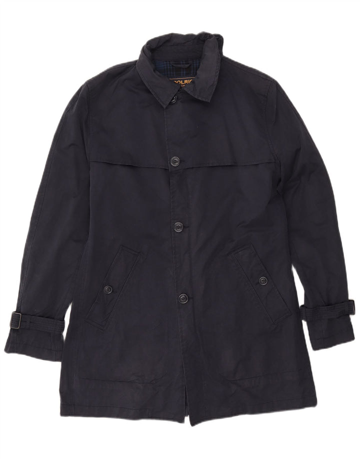 WOOLRICH Gabardina para hombre UK 36 Small Azul marino Algodón