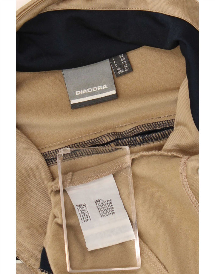 Diadora Chaqueta de chándal para hombre ES 42 Large Beige Colorblock Poliéster